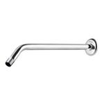 Ruhe® Round Half-Bend Shower Arm (15 Inches)| Premium Stainless Steel Shower Holder with Flange in Chrome Finish