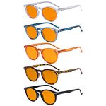 Eyekepper 5 Pack Blue Light Filter Glasses Women Oval Round Computer Reading Glasses Orange Tinted 2.50