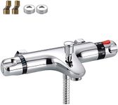 Cherry Juilt Thermostatic Bathroom Shower Mixer Valve with Copper Valve Core Solid Brass Wall Mounted Hot Cold Water Constant Temperature Control for Bathroom