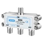 TKCHAX 3 Way Coaxial Cable Splitter,Support 10-2602MHz, RG6 Compatible, Nickel-Plated for Cable Splitter,Work with CATV, Satellite TV,Antenna System and MoCA Configurations