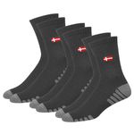 SWAGR Sports Crew Socks for Men Premimum Cotton Calf Length Athletic Socks, Black, Pack of 3, Free Size