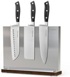 Fomidao Kitchen Knife Set with Magnetic Knife Holder,Double-sided Mangetic Knife Block With Knives 3 Pieces High Carbon Stainless Steel Knife Set,Professtional Kitchen Chef Knives Set With Block