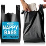 Adult Nappy Disposal Bags Black | 400 Pack | 20% Thicker Nappy Sacks | Odor Free Sanitary Disposal Bags | Easy Tie Handles Nappy Bags