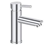 Minicoco Basin Tap, Basin Mixer Tap Bathroom Sink Mixer Tap Stainless Steel with UK Standard Hoses Single Lever Hot and Cold Water Sink Tap(Brushed)