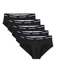 Calvin Klein Men's Hip Brief 5PK, Black W. Black WB, L