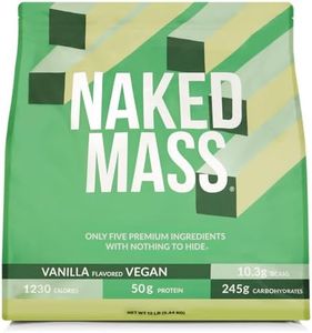 NAKED Vegan Mass - Vanilla Vegan Weight Gainer - 1,230 Calories, Non-GMO, Soy & Gluten Free, No Artificial Ingredients - 12LB Bulk - 17 Servings