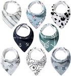 Lekebaby Bibs Baby Bandana Drool Bib for Boys and Girls, Organic Cotton Bibs for Teething and Drooling, Set of 8