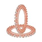 Ratnavali Jewels Rose Gold Plated Traditional White American Diamond Stone Pacheli Kada Bangles Set for Women/Girls