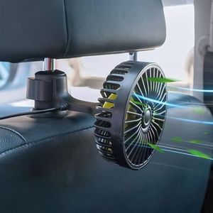 Electric Car Fans for Rear Seat Passenger Portable, Extremely Silent Baby Car Headrest Fan For Backseat, Small USB Fan Mini Cooling Fan Portable Clip On Baby Crib Kids Dogs