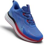Men's Orthopedic Breathable Casual Outdoor Sneaker: Neuropathy Diabetic-Friendly Plantar Fasciitis Flat Feet Arch Support, Slip On Overpronation Pain Relief Running Hiking Home Shoes Blue/Red Size 12