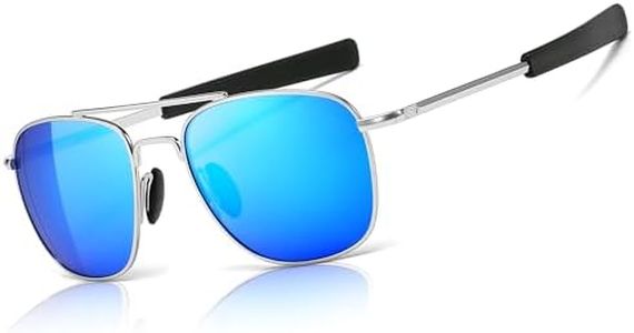 SUNGAIT Men's Military Sunglasses Polarized Pilot Style Bayonet Temples SGT285YBL UK