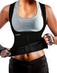 SWIFTFIT Womens Neoprene Waist Trainer Weight Loss Body Shaping Tank Top Sauna Suit Slimmer Vest (Large, Black)
