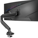 WALI Single Monitor Gas Spring Desk Mount, Heavy Duty Monitor Arm for Ultrawide Screen up to 35 inch, 33 lbs. Fully Adjustable, Mounting Holes 75 and 100 (GSM001XL), Black