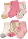 Touched by Nature Unisex Baby Organic Cotton Socks, Girl Stripes, 0-6 Months