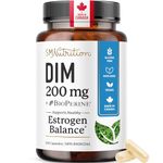DIM Supplement 200 mg | Estrogen Balance for Women & Men | Hormonal Acne, Hormone Balance, PMS, Bloating, Menopause, & Antioxidant Support | Canadian Made, Vegan, Soy-Free Diindolylmethane | 120 Ct