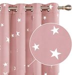 Deconovo Silver Foil Printed Star Blackout Curtains Ring Top Thermal Insulated Room Darkening Window Treatment Curtains 46x63 Inch Coral Pink 2 Panels