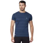 berge' Men Instadry Stripe Dryfit Round Neck Sports Tshirt for Badminton, Running Activity, Casual Tshirt for Men's, Regular Fit Gym Wear Tees, Half Sleeve Tshirt for Men for Exercise Polyester