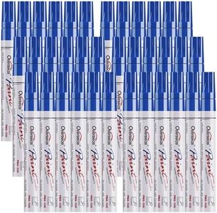 Overseas Blue Paint Marker Pens - 36 Pack Oil-Based Permanent Markers Set, Quick Drying, Waterproof, Medium Tip Paint Pens Bulk for Wood, Metal, Rock, Ceramic, Plastic, Canvas, Glass, Rubber