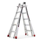Lift Ladders 22 Foot Reach 5 in 1 Multi Position Aluminum Step Ladder, Silver