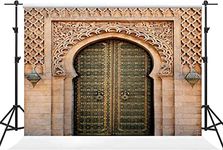 KIKIDOR9x6ft Morocco Palace Door Backdrop Middle Eastern Style Architecture Palace Entrance Photography Background Child Birthday Baby Shower Party Supplies Holiday Party Photo Studio Props BJZYKI0182