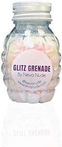 Neva Nude Face and Body Glitter Keychain - Holographic and Blacklight Reactive Chunky Glitter in Aloe for Festivals, Raves, and More | Cosmetic Grade (Lucid Dreams White Iridescent Glitz Grenade)