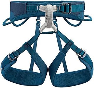 PETZL ADJAMA Unisex Harness - Adjustable Rock and Ice Climbing Harness for Single and Multi-Pitch Climbs - Blue - M