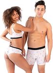 Warriors & Scholars W&S Matching Underwear for Couples - Couples Matching Undies, Hearts, Bralette, X-Large