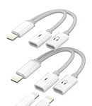 iPhone Headphone Adapter 2 in 1(2Pack)Apple MFI Certified Audio Charger Dongle Connector Dual Lightning Splitter AUX Cable Jack for 14 13 12 11 Pro Max Mini Se X Xr 7 8 Plus Charging Earbud Converter