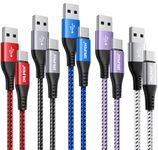 USB C Charger Cable 1M 5Pack USB to USB Type C Cable Fast Charging Nylon Braided for iphone 15 Pro Max, Samsung Galaxy S20 S21 S22 S23 S24 Plus Ultra S10 S9, Note 20 10 9 8, Redmi, Google Pixel, HTC