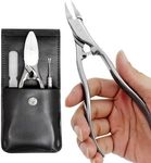 VOGARB Long Handle Toenail Clippers for Thick Toenails for Seniors, Heavy Duty Large Ergonomic Ingrown Toe Nail Clippers for Men, 3pcs Set with Leather Case (JCCT3PS)