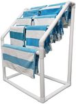 Essentially Yours 5 Bar Pool Towel Rack White| Free Standing Poolside Storage Organizer, 37" W x 22.5" L x 50" H, (White) Style 674123