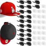 22 Pack Adhesive Hat Hooks for Wall, Removable Hat Rack for Baseball Caps, New Upgrade Wall Hat Holder, Hat Hanger or Wall, Door, Closet, No Drilling (Black)2