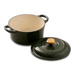Cumin Co. Enamel Cast Iron Dutch Oven with Lid 3L | All Natural, 100% Toxin-Free |Need NO Seasoning | Baby-Food Safe | Induction, Dishwasher & Oven Safe | 10 Year Warranty | Highest Nutrition Retention | Colour: Green