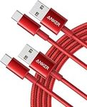Anker Cable [2 Pack, 6FT], USB A to USB C Cable for Samsung Galaxy S10 S10+, LG V30, Beats Fit Pro and More (Red)
