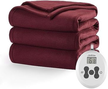 Sunbeam Quilted Fleece Heated Blanket with EasySet Pro Controller, Full, Garnet