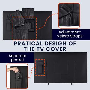 kwmobile Outdoor TV Cover for 43" – Black Polyester Protective Sleeve