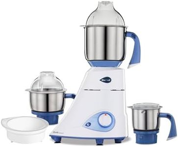 Preethi Blue Leaf Diamond MG-214 750 Watt Mixer Grinder with 3 Jars (Wet Grinding (1.5 litres) + Dry Grinding Jar (0.5 litre) + Chutney Jar (0.4 litre)Stainless steel), Blue/White