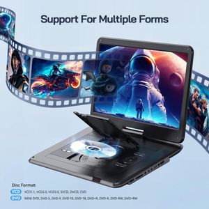 WOLFANG 17.5" Portable DVD Player – Large Screen, Rechargeable