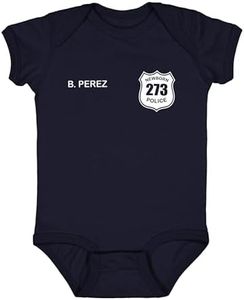 MY4LOVE - Personalized Baby Police Bodysuit with Name, Custom Baby Police with Number, Custom Cute Officer Outfit for Boy or Girl, Cute Officer Babyonesie, Adorable Babyonesie with Name
