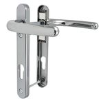 Fab & Fix - UPVC Hardex Polished Chrome Windsor Door Handle Set, 92mm PZ, Lever/Lever, 122mm Screw Centres for External Doors