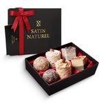 Satin Naturel Gift Set 6 Luxury Organic Vegan Bath Bombs – Wellness Gift for Women – Premium Bath Bombs – Birthday Gift for Her – Natural Bath Bombs