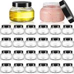 24 Pcs 8 oz Clear Plastic Jars with Lids, Round Plastic Containers with Lids, Refillable Cosmetic Jars for Lotions Body Scrub Creams Body Butter Lip Balms Travel Storage(Clear)