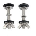 Stainless Steel Toilet Bolts 2 3/4" x 5/16" (M70x8) Toilet Tank to Bowl Gasket Fixing Fitting, with Rubber and Stainless Steel Washers and Wing Nuts,Toilet Tank Repair kit