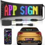 SAOJAY LED Car Sign, 19"x5" LED Sign for Car, Flexible Custom Text Pattern Animation Scrolling Panel RGBW, APP Control Display Light Signs for Cars Taxi Store Indoor/Outdoor Festival Birthday Party Bar