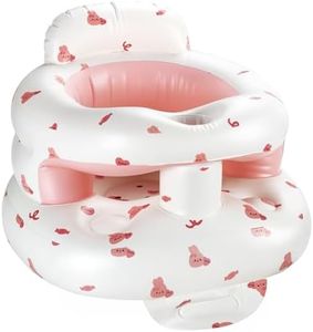 Hvygss Upgraded Inflatable Baby Seat with Guardrail, Waterproof Sit Me Up Floor Seat for Baby, Portable Built-in Air Pump Infant Sitting Support Chair for Babies 3 Months Up for Home and Travel(Pink)