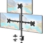 ELIVED 806mm Tall Pole Triple Monitor Arm Desk Mount for Most 17-32 Inch Screens with VESA 75/100mm up to 8KG, with C-Clamp & Grommet Base, Monitor Stand for 3, EV4013