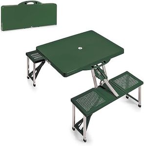 ONIVA - a Picnic Time brand - Folding Picnic Table - Camping Table - Outdoor Table with Umbrella Hole, (Hunter Green)