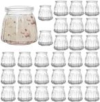 Fasmov 30 Pack 4 oz Small Yogurt Jars, Glass Pudding Jars Yogurt Jars With PE Lids, Perfect for Jam, Honey, Wedding Favors, Shower Favors, Baby Foods