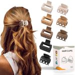 Hair Claw Clips | Small Claw Clips Hair Clips for Women| Rectangle Claw Clips for Fine Hair Square Hair Clips for Thin Hair Accessories for Women (Brown Small)