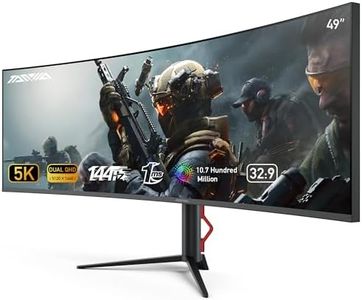 TANXJIA 49 Inch Curved Gaming Monitor with Speakers Built In, 5K(5120×1440) DUAL QHD PC Monitors, 1.07B Colors Ultrawide Computer Screen, 144Hz, 1Ms, FlickerFree, Tilt/Height Adjustable, USB/HDMI Port